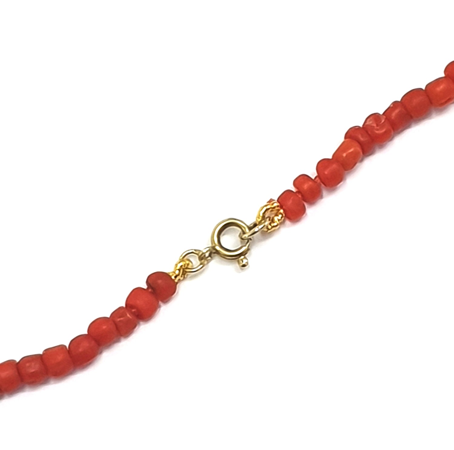 Náhrdelník – přírodní mořské korály délka 49,6 cm zlaté zapínání