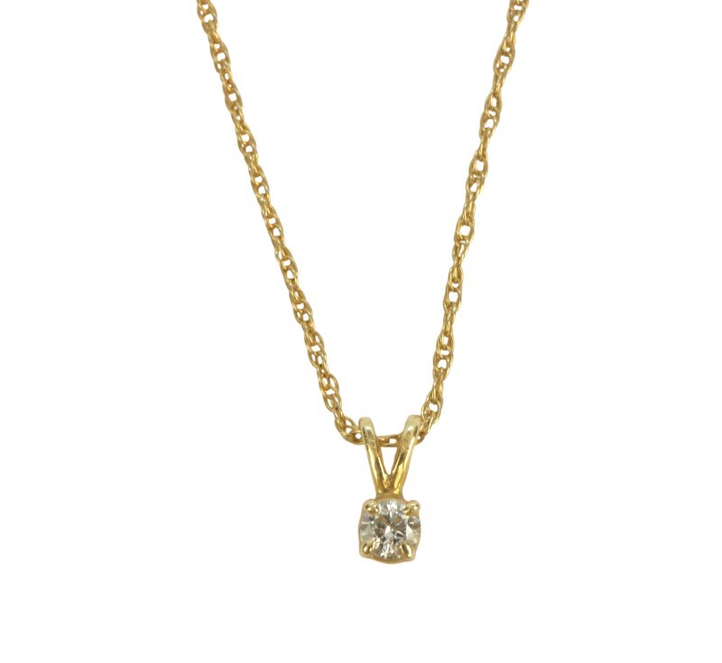 Zlatý řetízek s briliantovým příveškem
