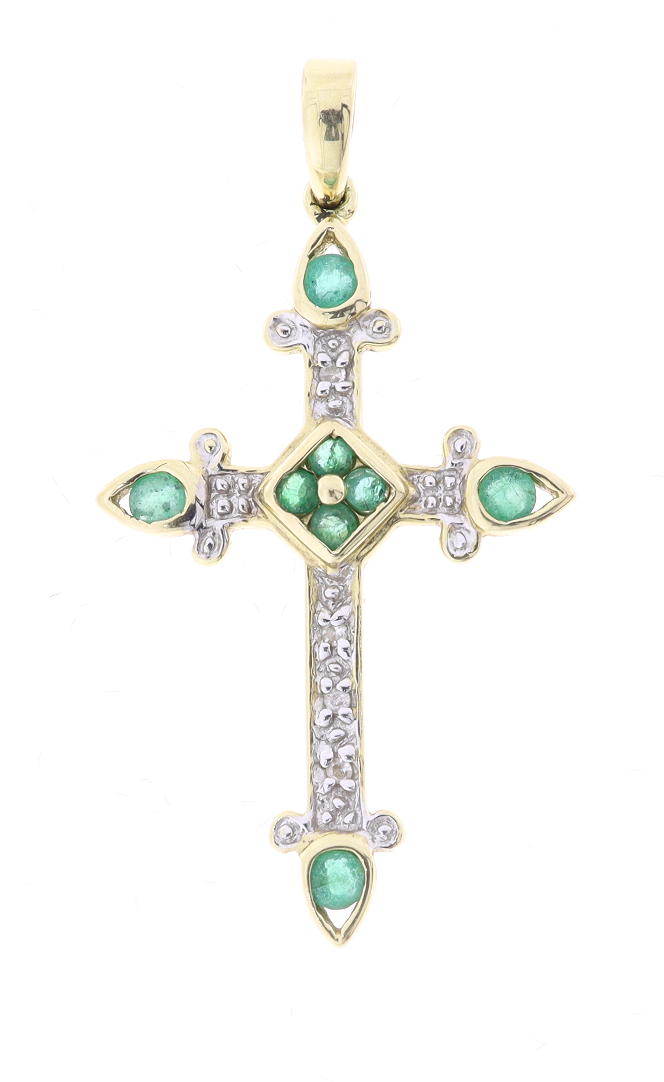 Smaragdový kříž s diamanty
