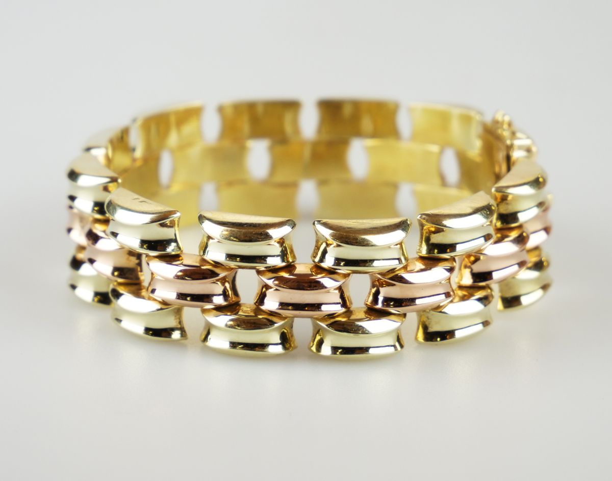 Zlatý art-deco náramek