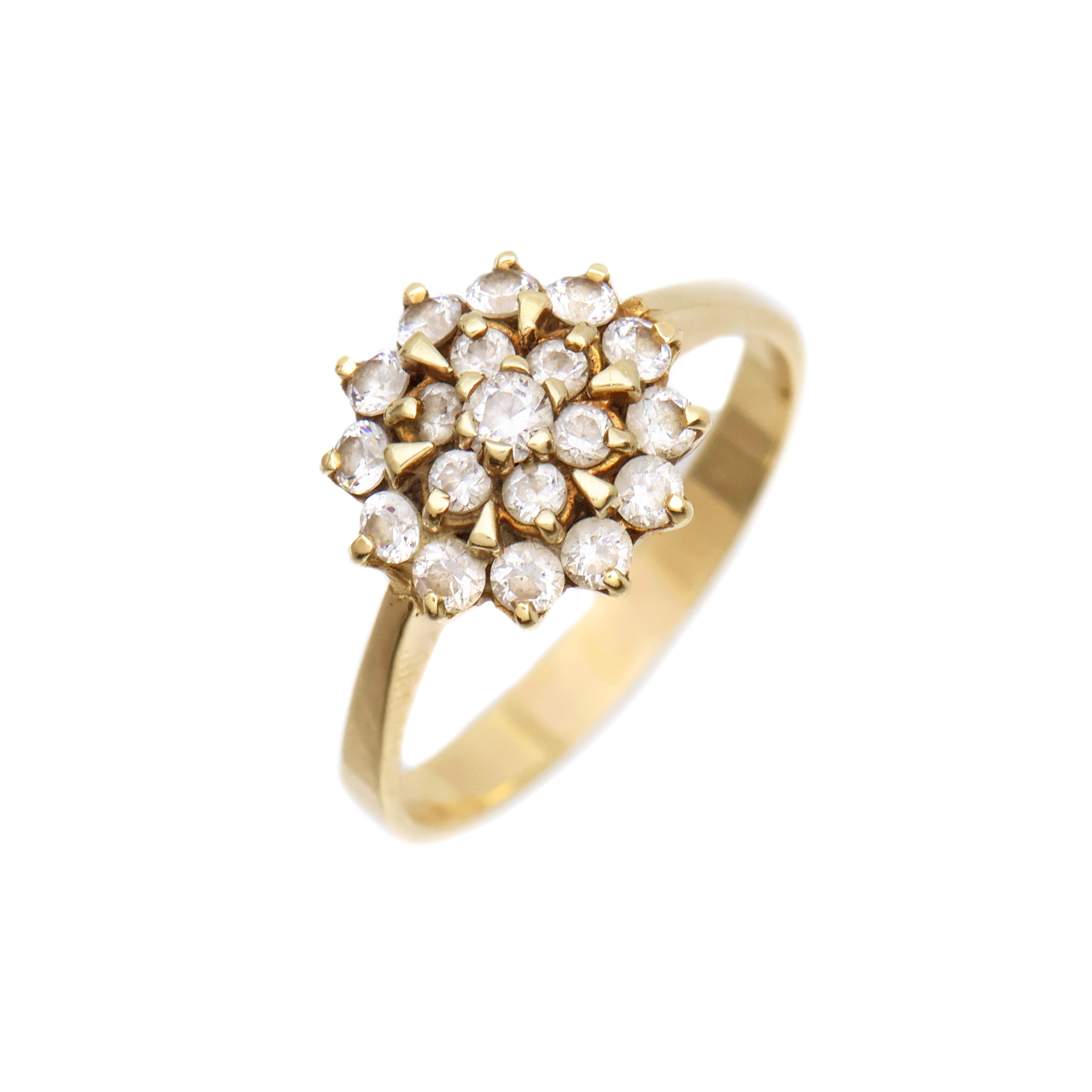 Zlatý prsten s bílými kamínk