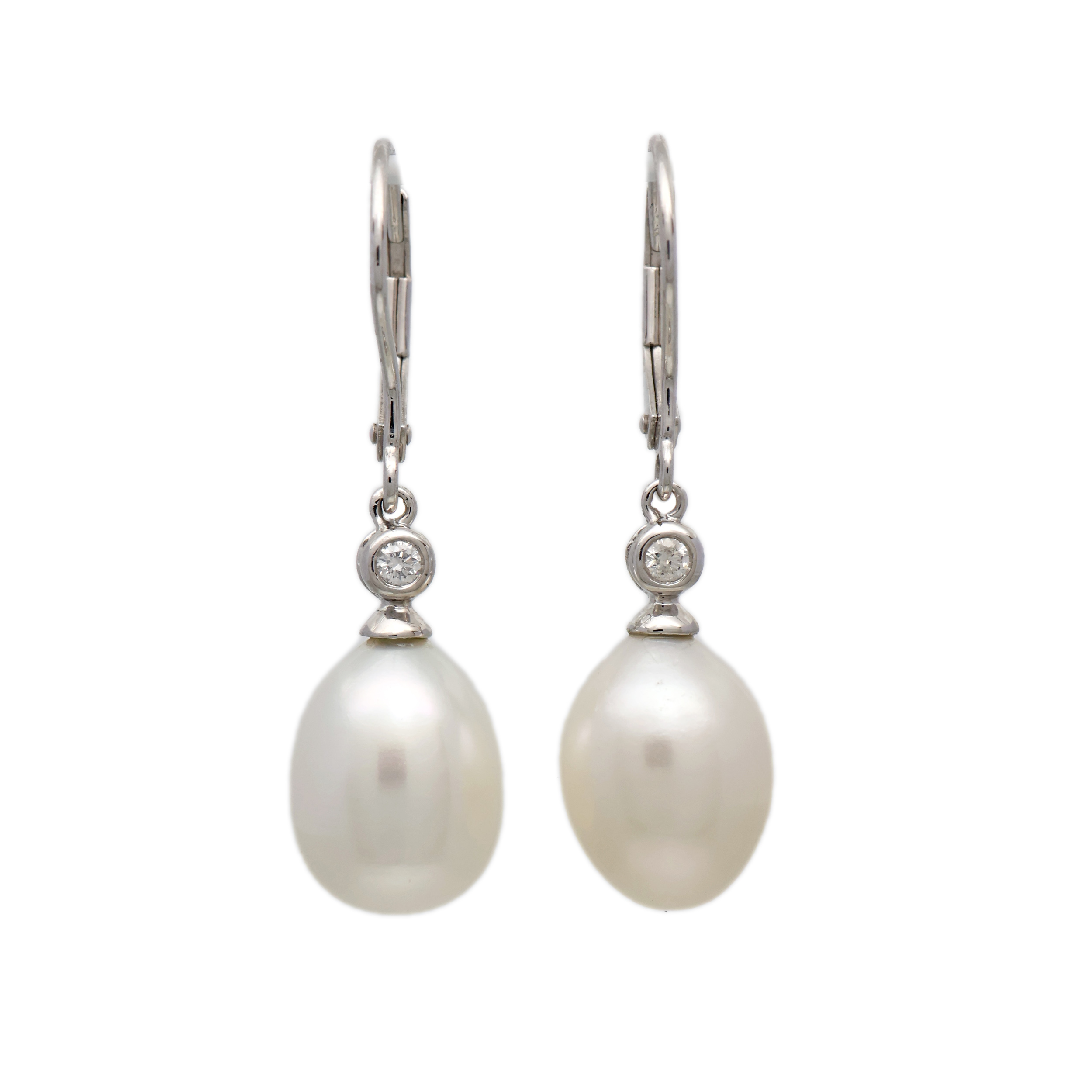 Zlaté náušnice s perlami a diamanty