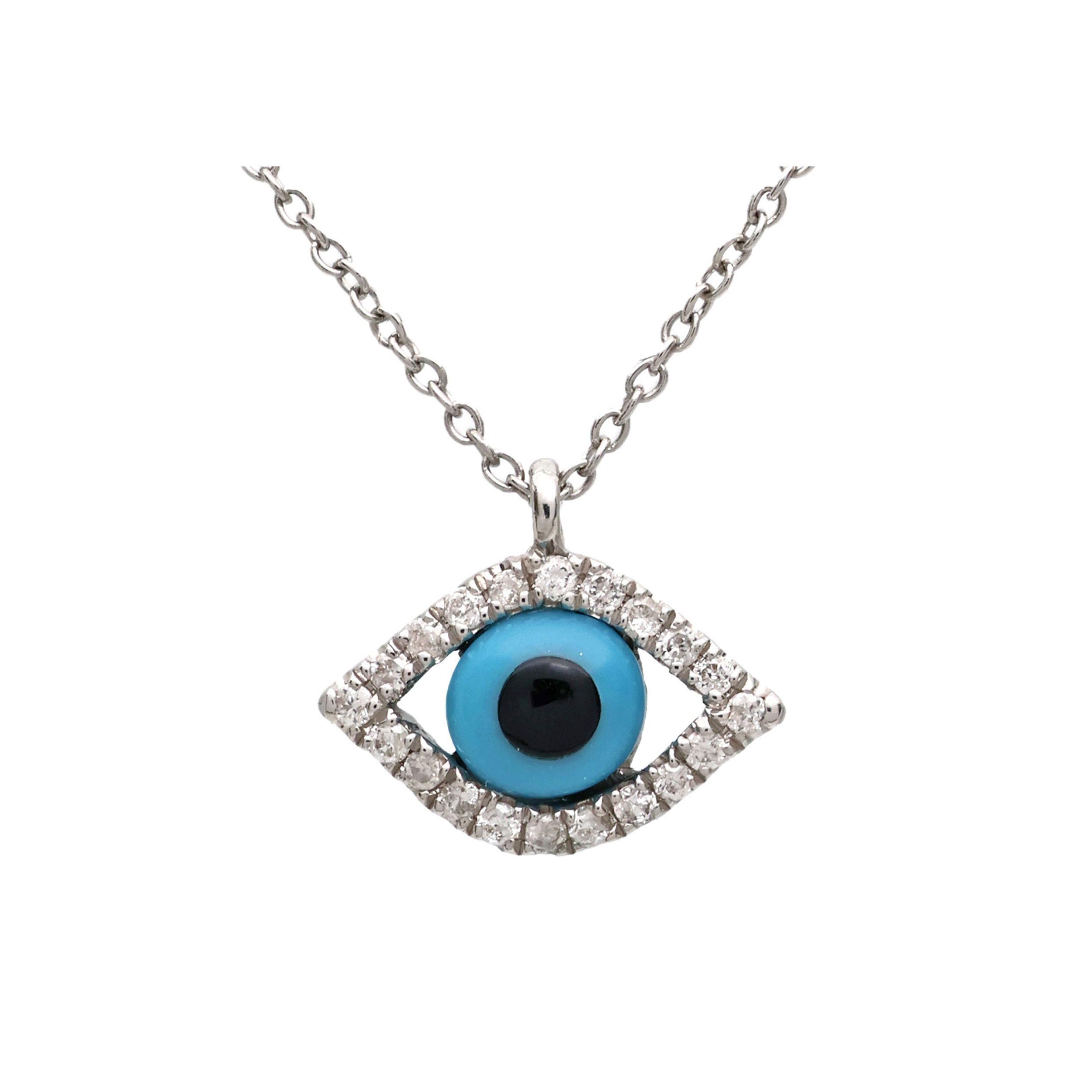 Zlatý přívěsek s řetízkem, brilianty, onyxem a tyrkysem