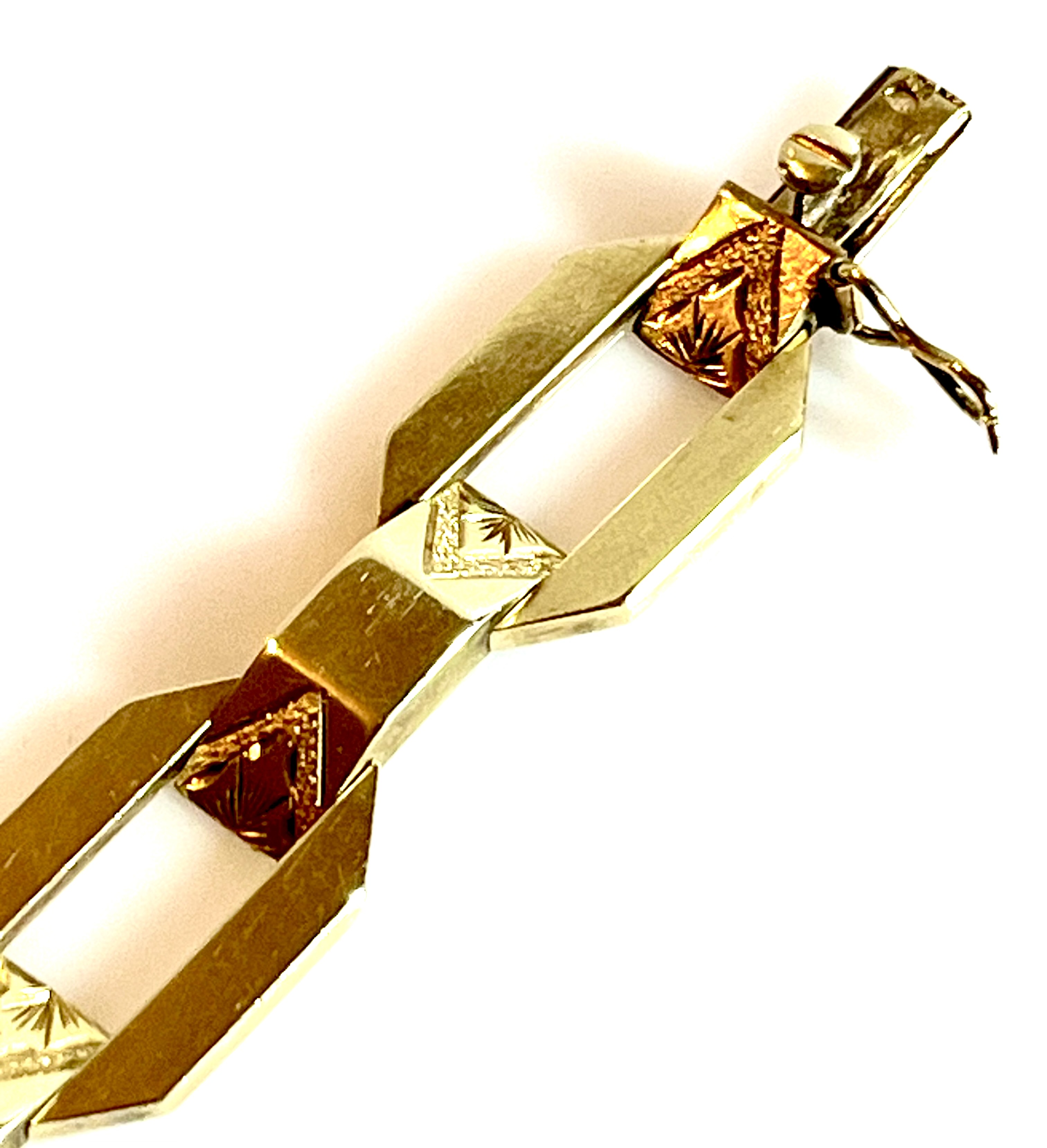 Starožitný zlatý náramek 14 karátů – punc Lvíček