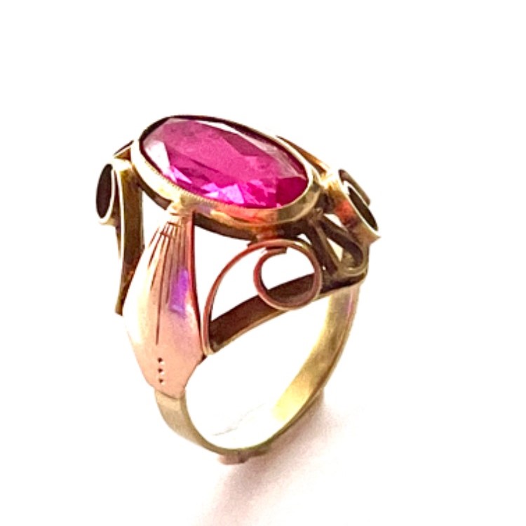 Masivní starožitný zlatý prsten 5,69 gramů punc Čejka