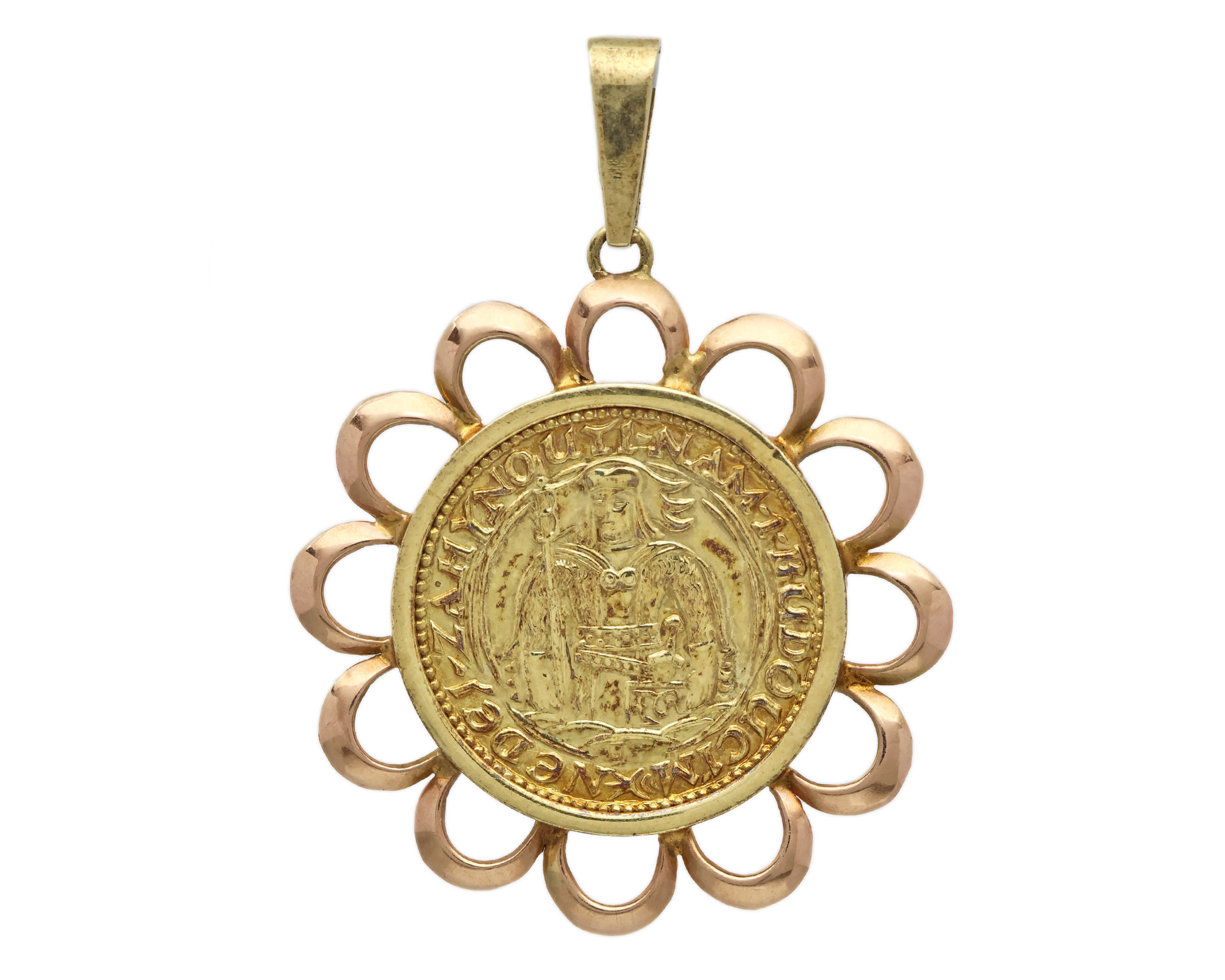 Zlatý přívěsek ve tvaru mince