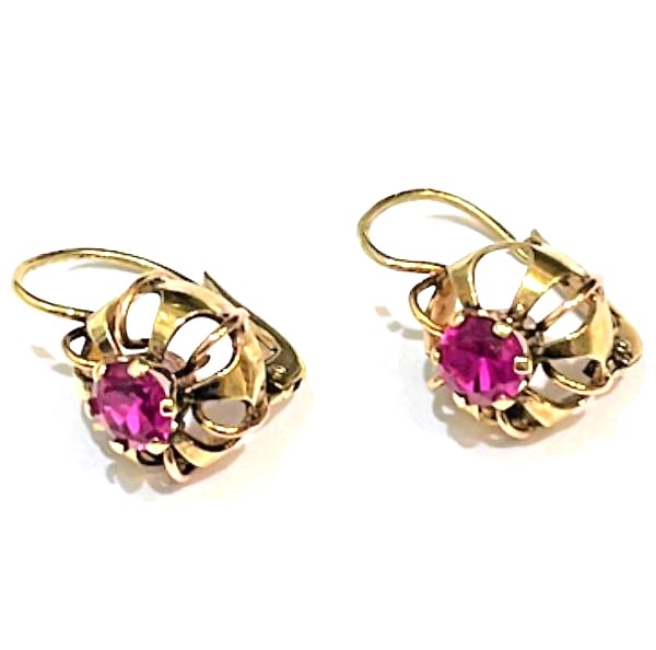 Starožitné zlaté náušnice = 14 karátů- 3,35 gramů