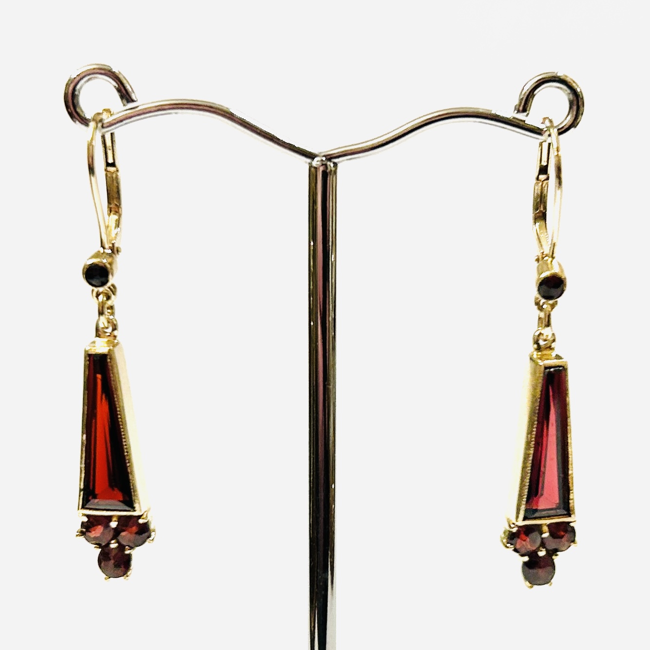 Art-deco náušnice s granáty