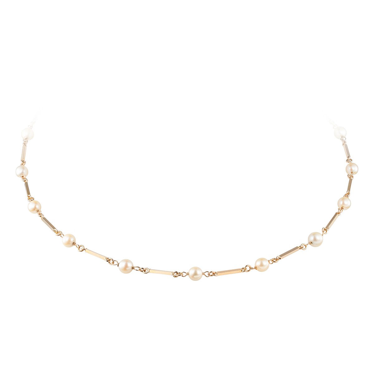 Zlatý náhrdelník z mořských perel Akoya – certifikováno