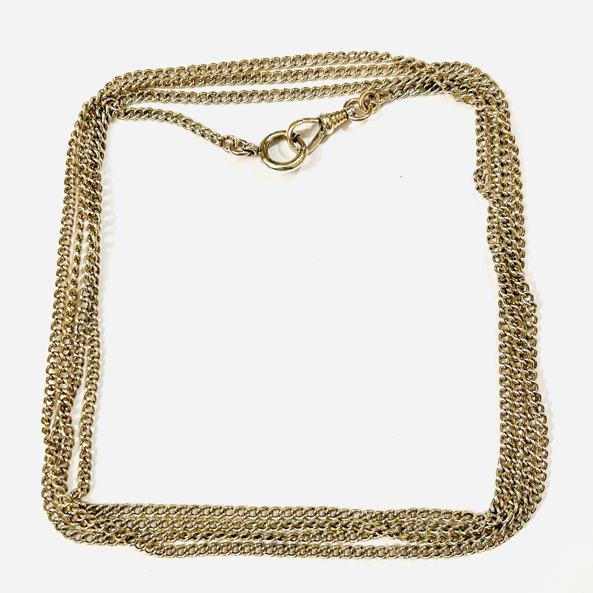 Stříbrný zlacený starožitný řetízek k jeptiškám – 146 cm