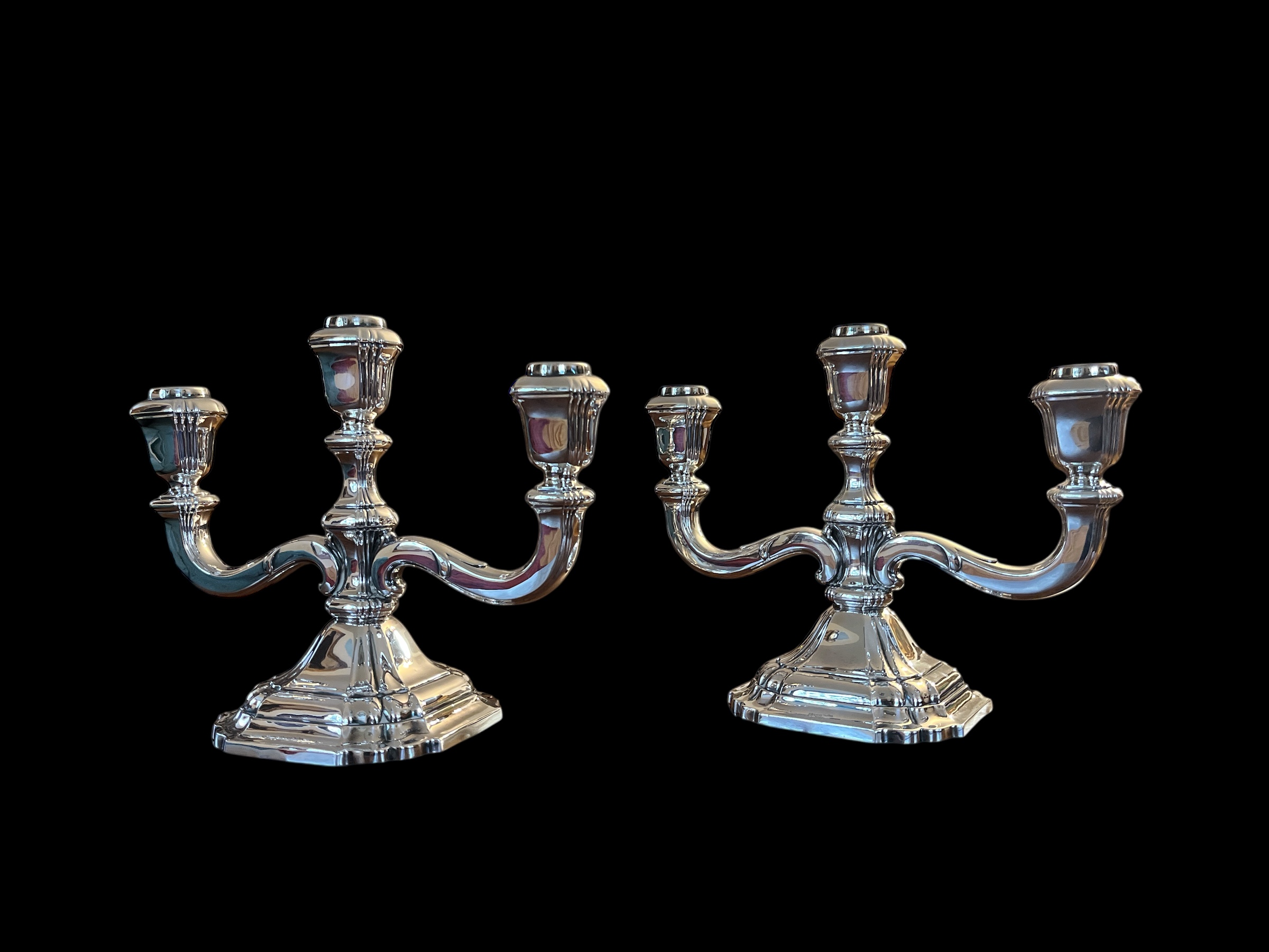 párové stříbrné svícny