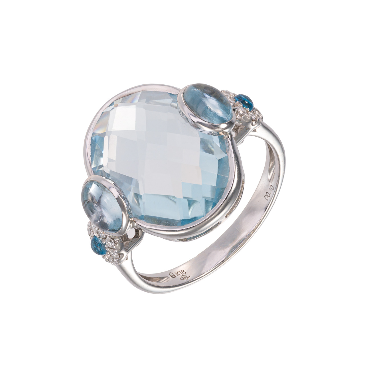 Zlatý prsten s topazem a brilianty