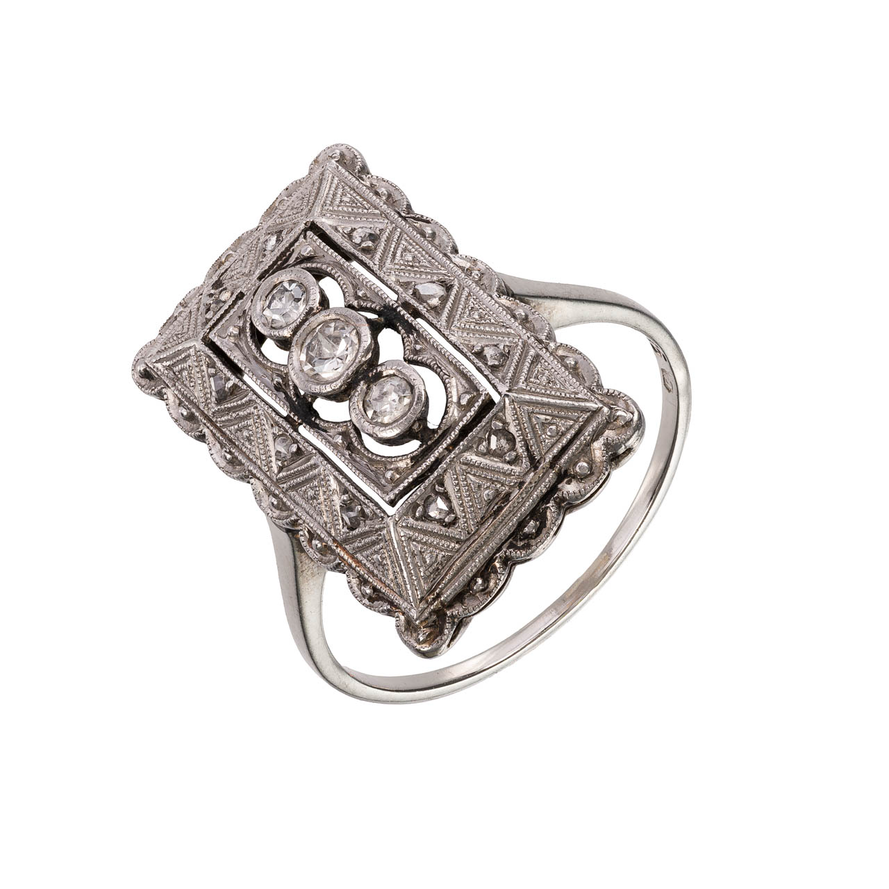 Zlatý prsten ART DECO s přírodními diamanty