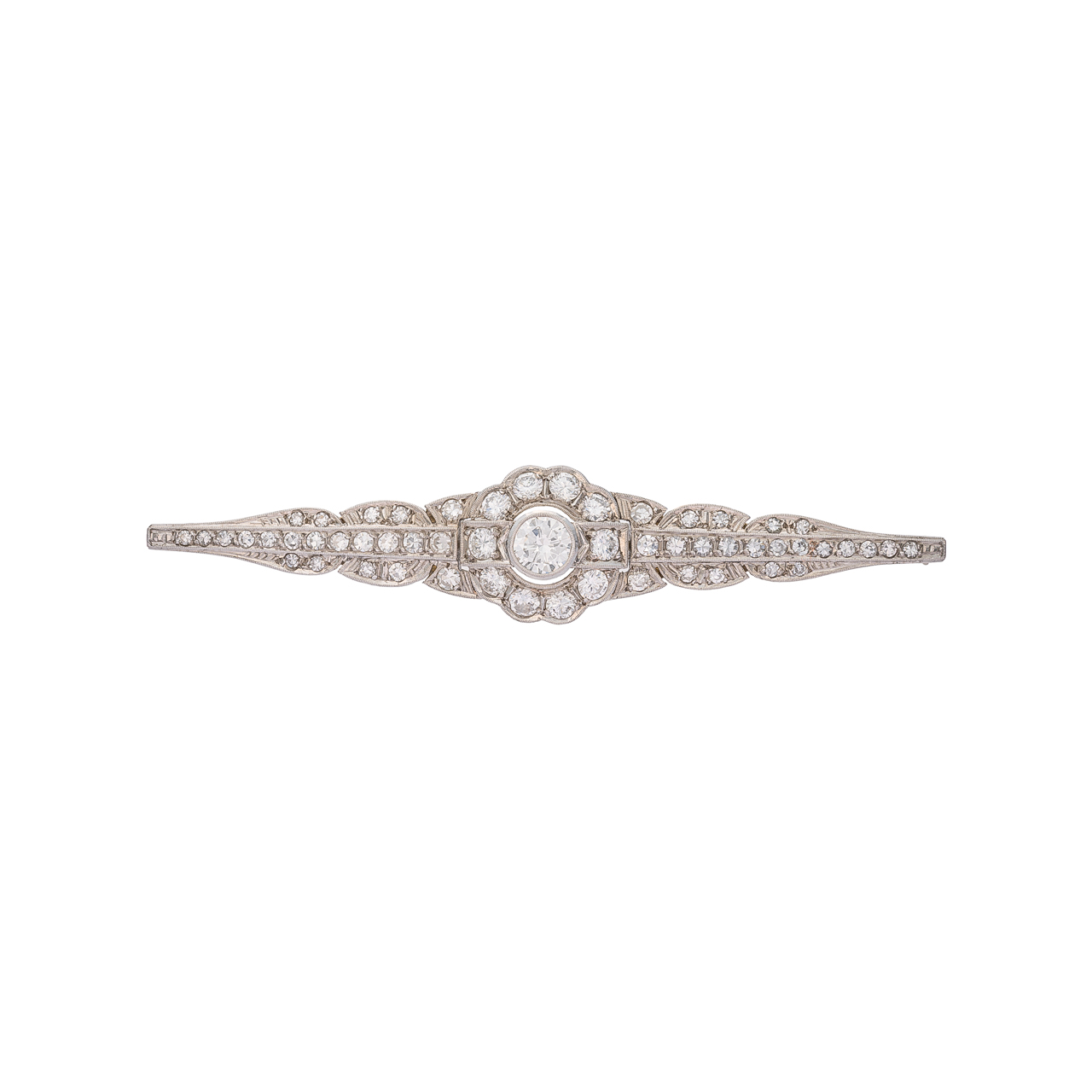 Zlatá brož s přírodními diamanty 1,08 ct (vzácně bílé)