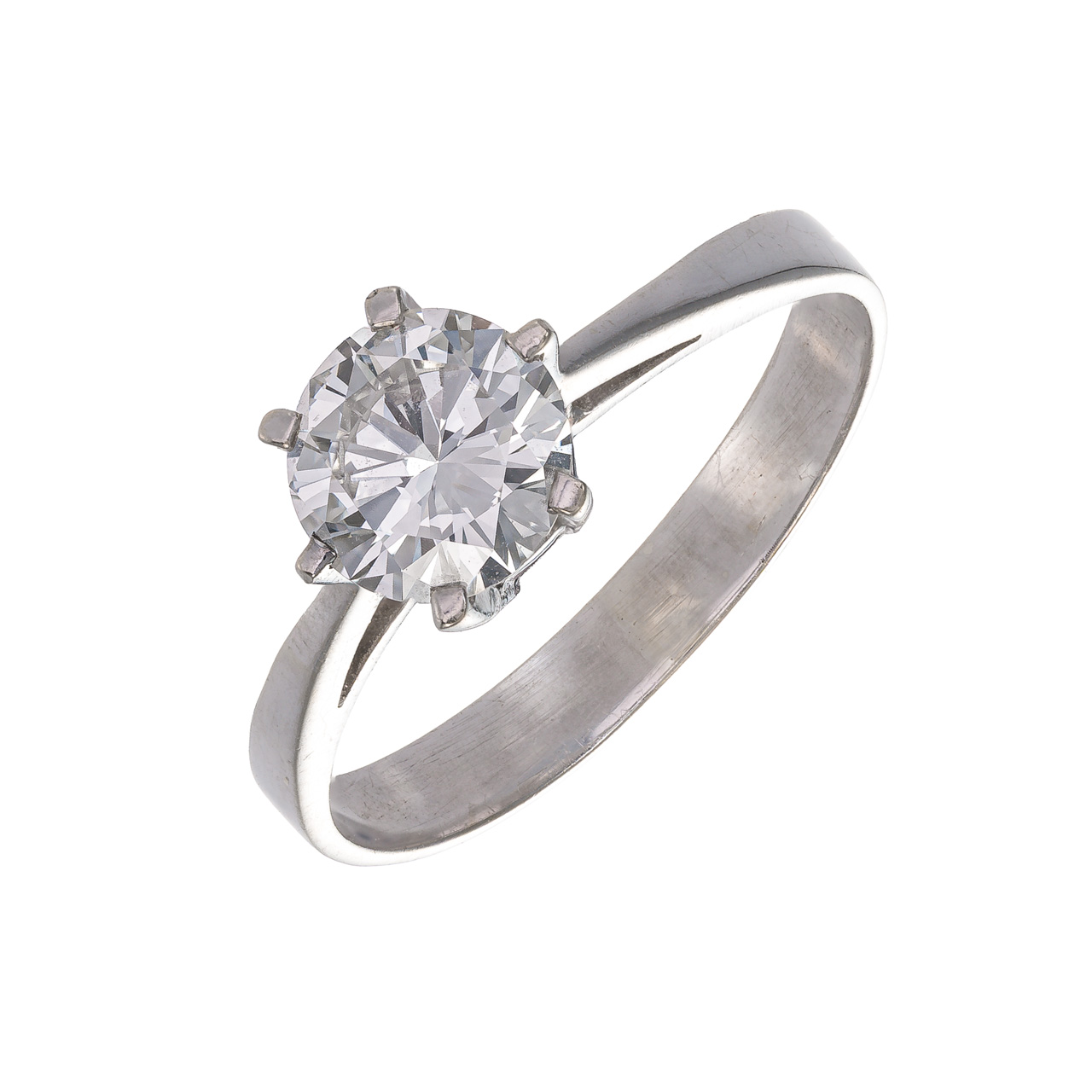 Zlatý prsten s briliantem 1,12 ct (vzácně bílý)