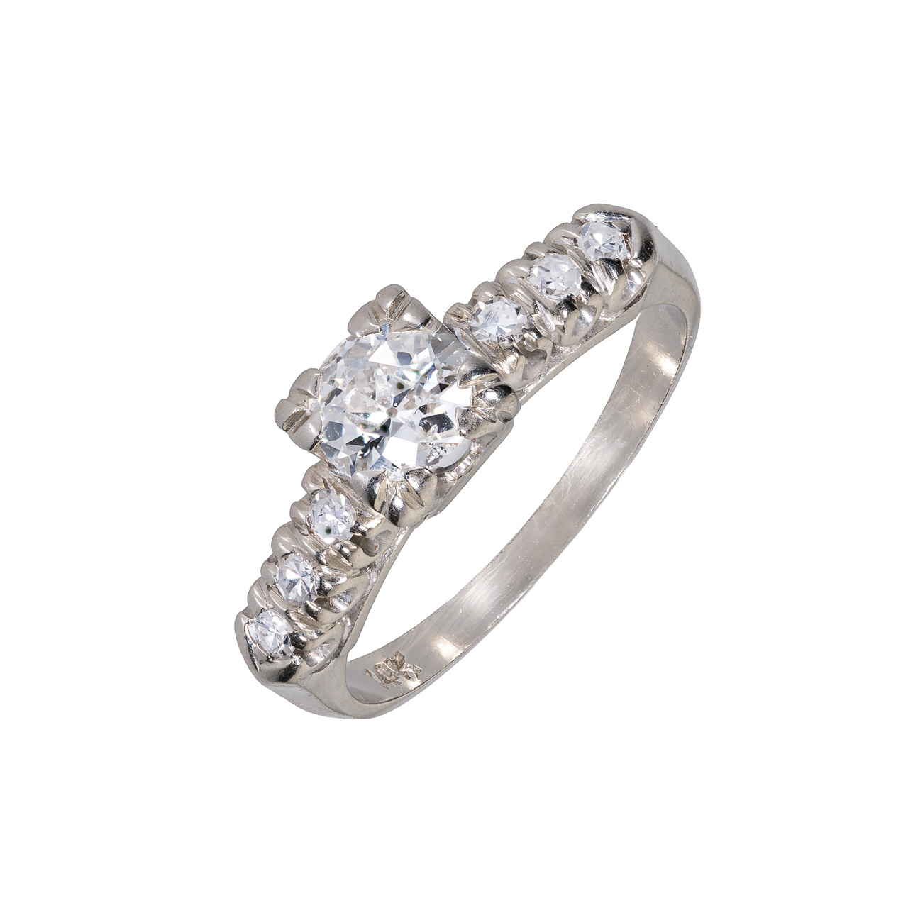 Zlatý prsten s přírodními diamanty 0,69 ct (vzácně bílé)