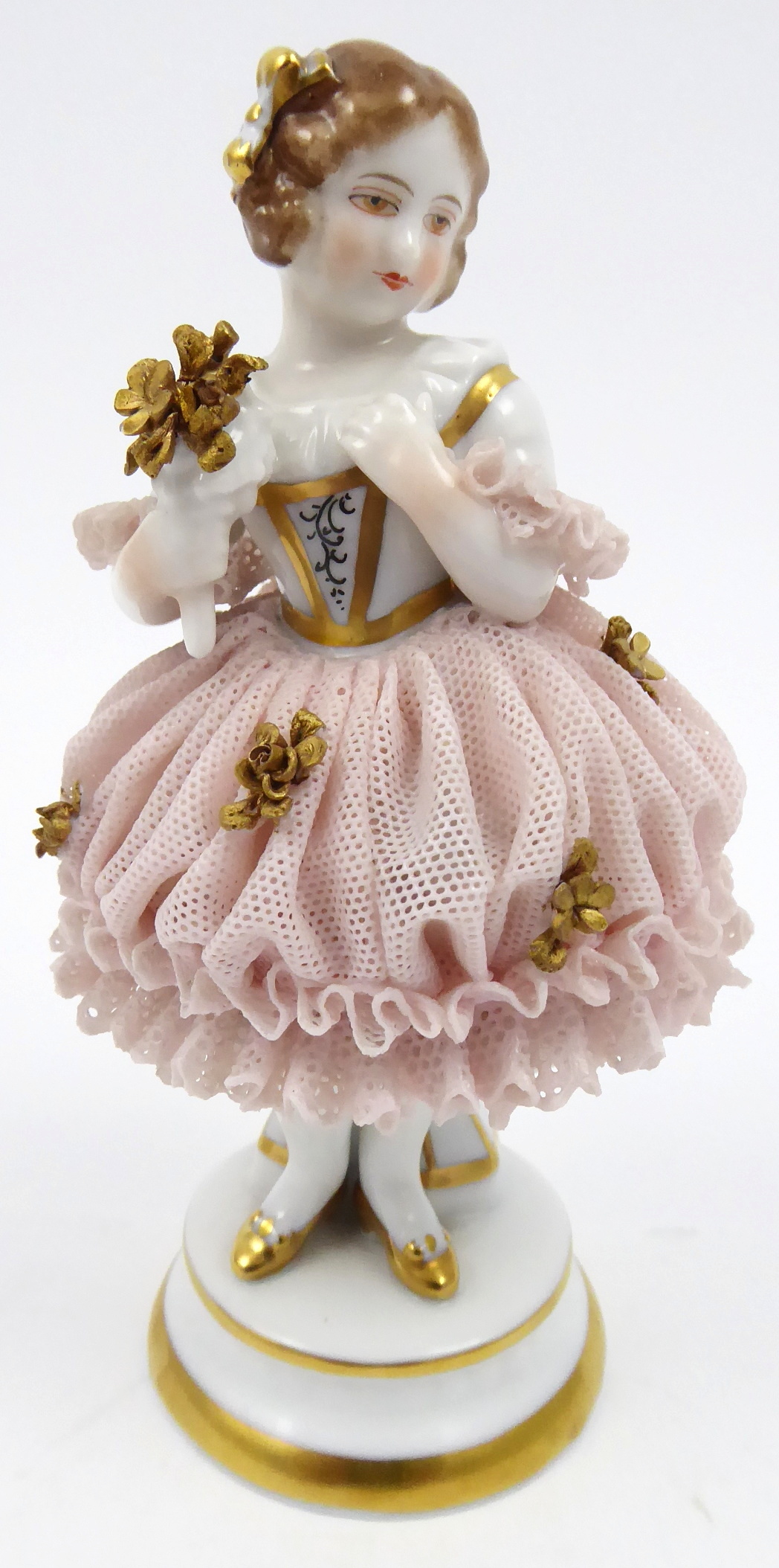 Holčička v krajkové sukni – Müller & Co., Volkstedt