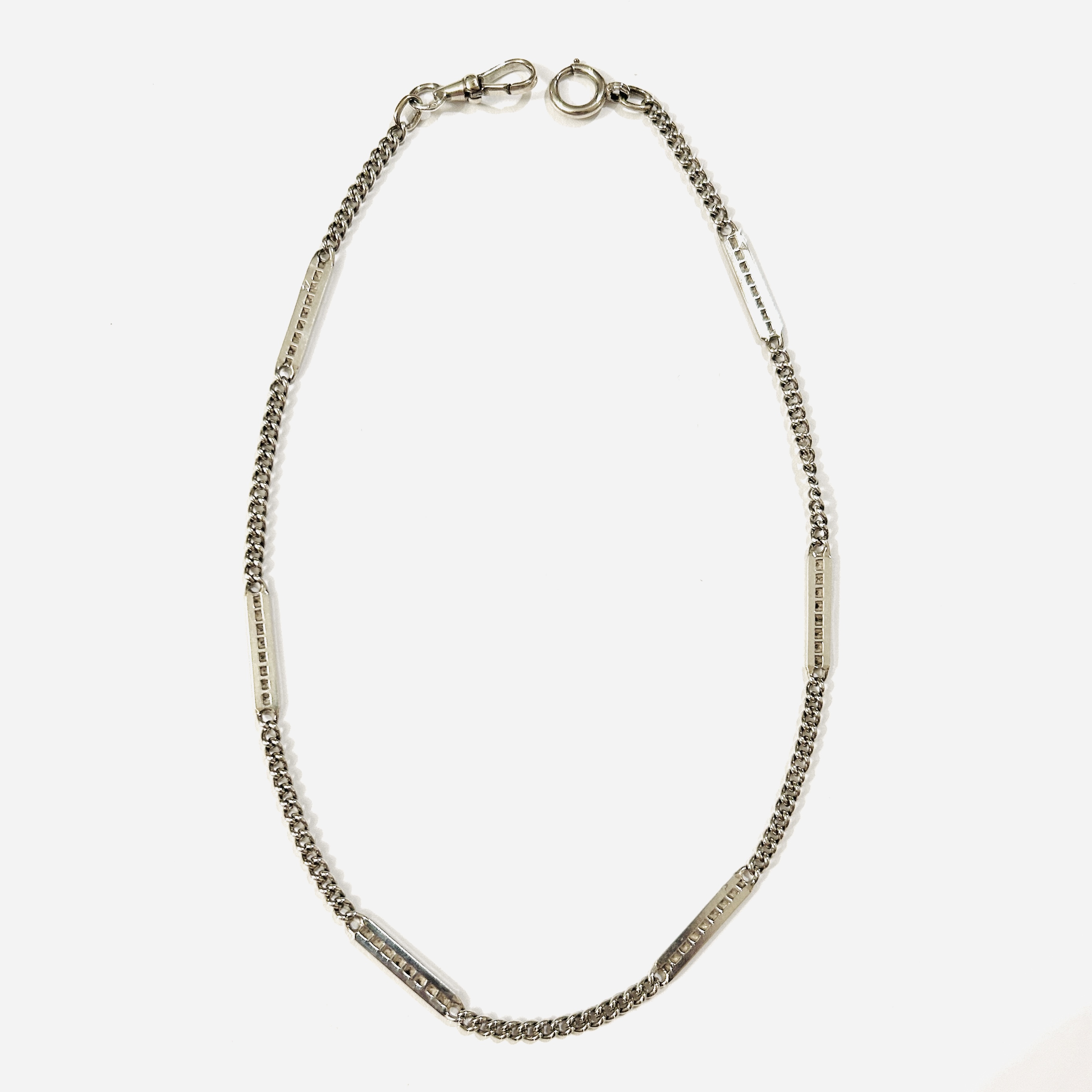 Stříbrný art-deco řetízek k hodinkám