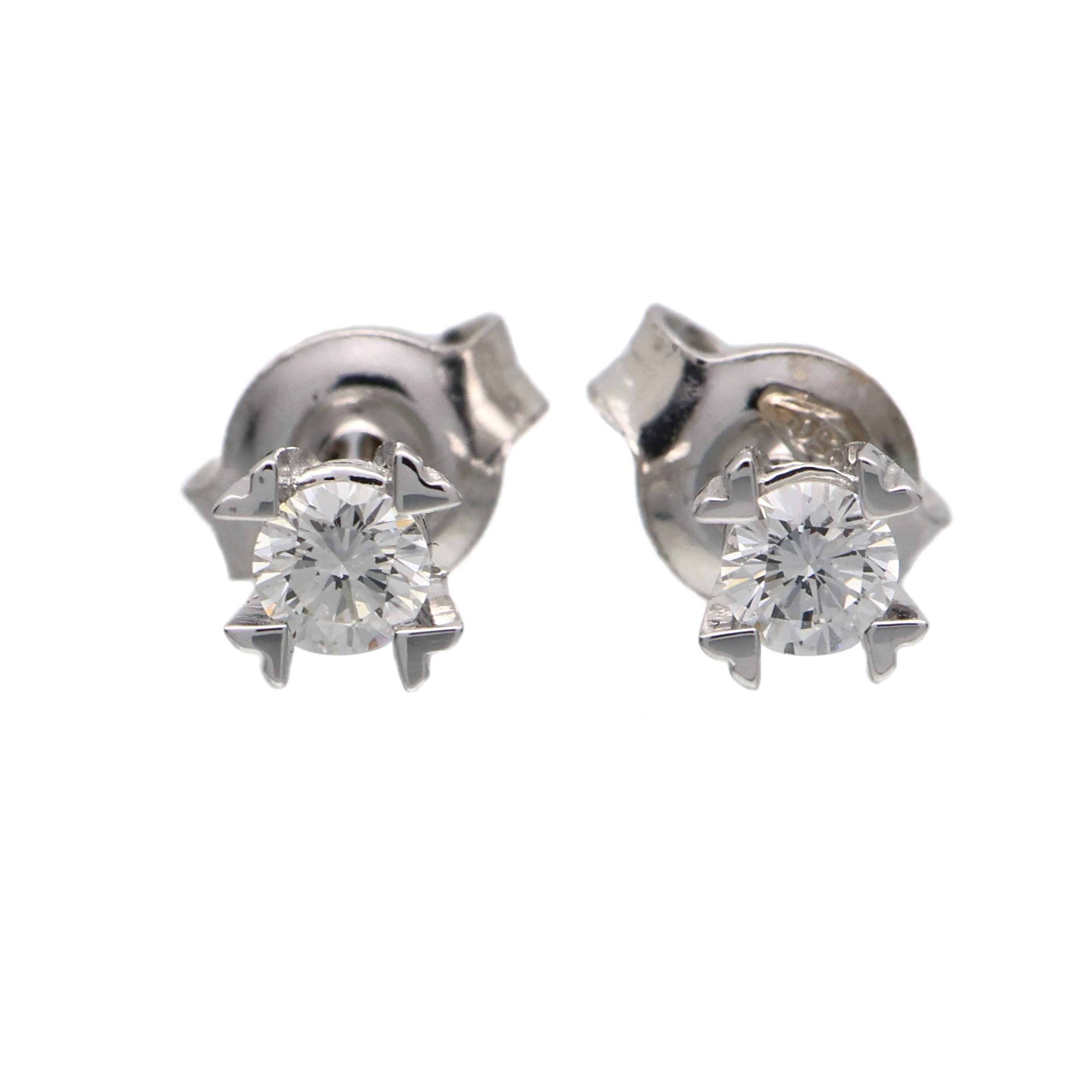 Zlaté náušnice s přírodními brilianty 0,20 ct