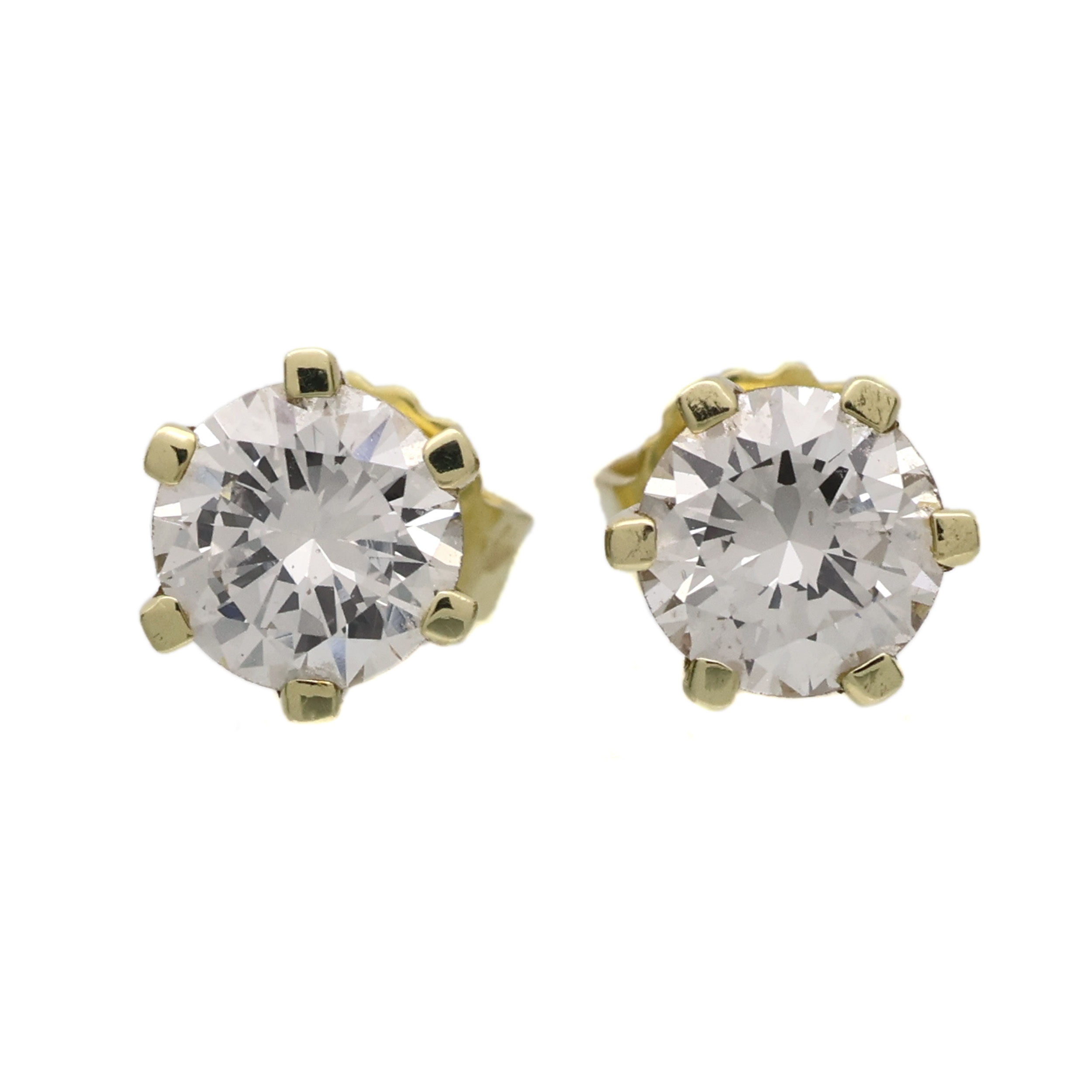 Zlaté náušnice s přírodními brilianty 1,00 ct
