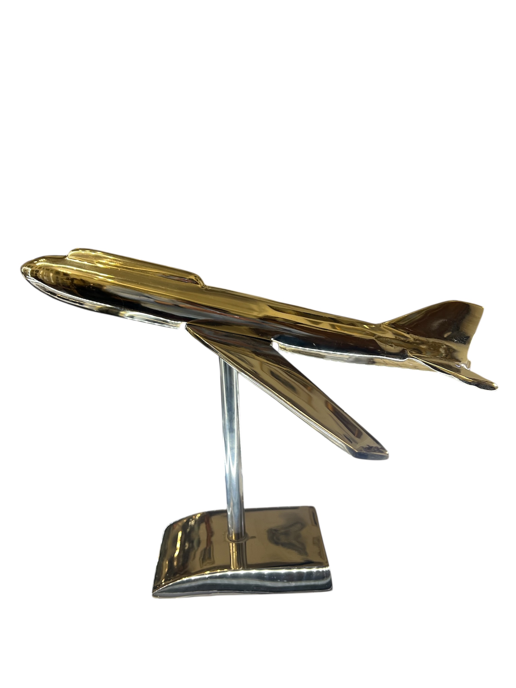 Chromové dekorativní letadlo – designový objekt