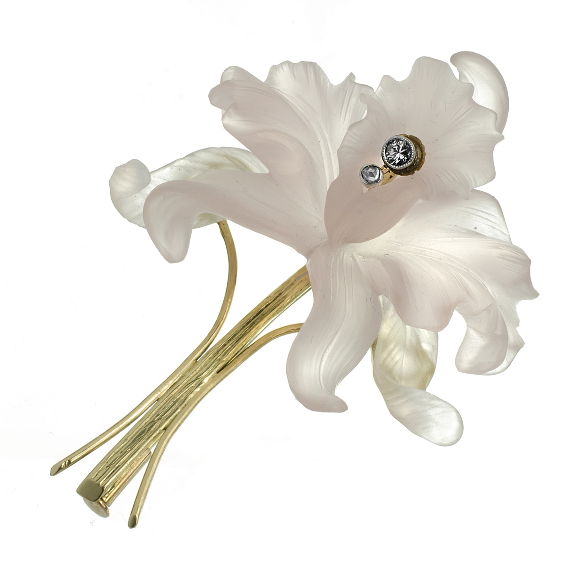 Zlatá brož ve tvaru květiny