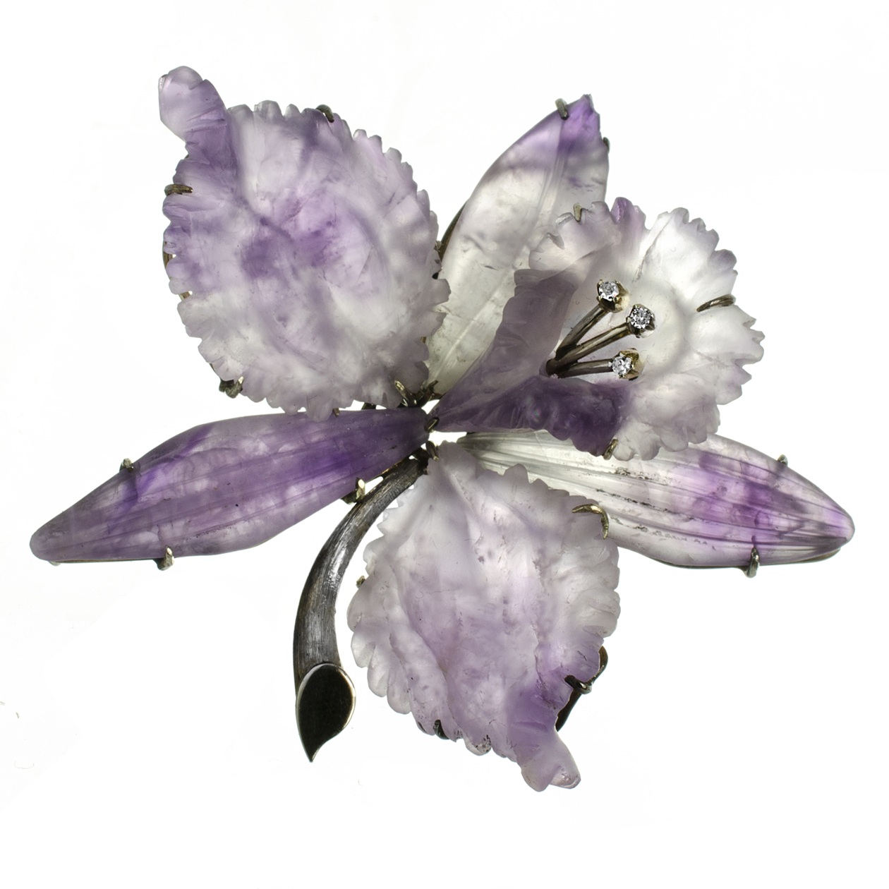 Zlatá brož ve tvaru květiny