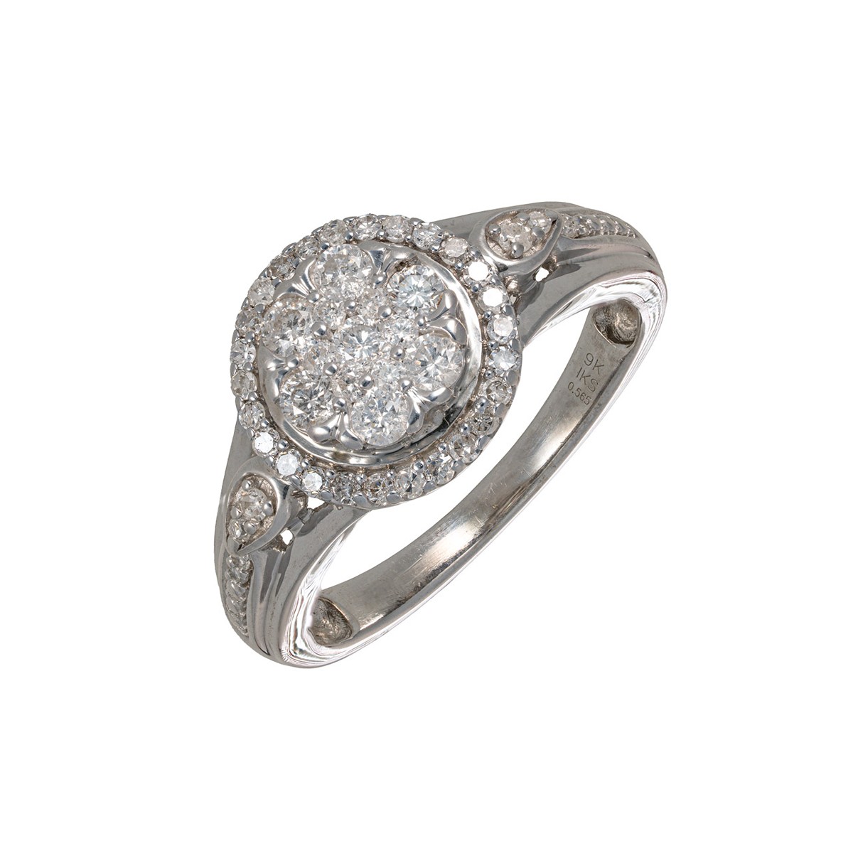 Zlatý prsten s přírodními diamanty ( 0,57 ct, vzácně bílý ) – certifikováno