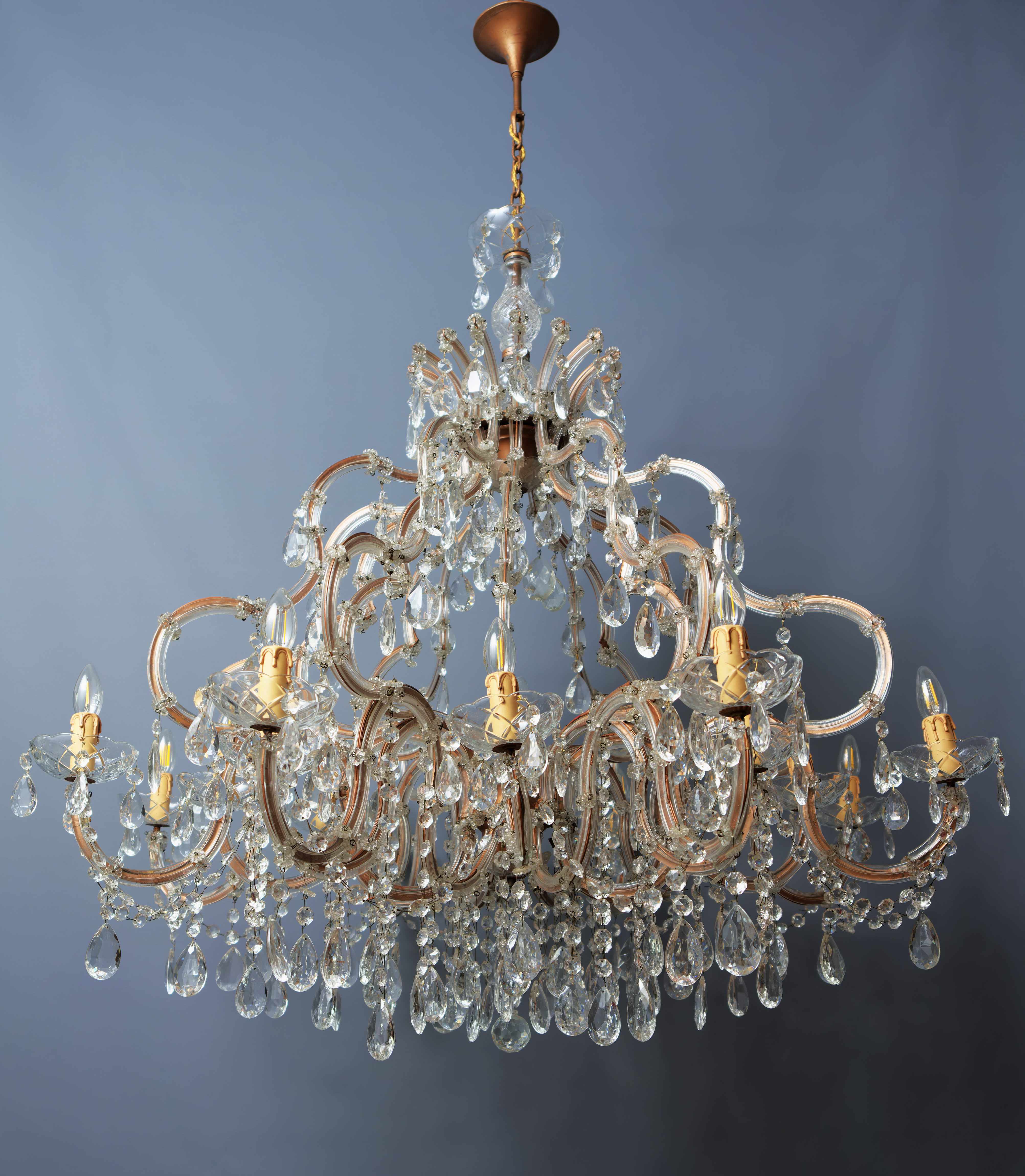 Velký křišťálový lustr Marie Terezie 17 žárovek