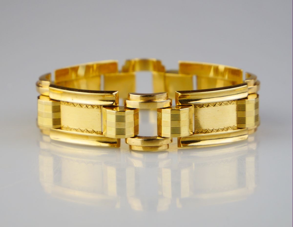 Art deco zlatý náramek