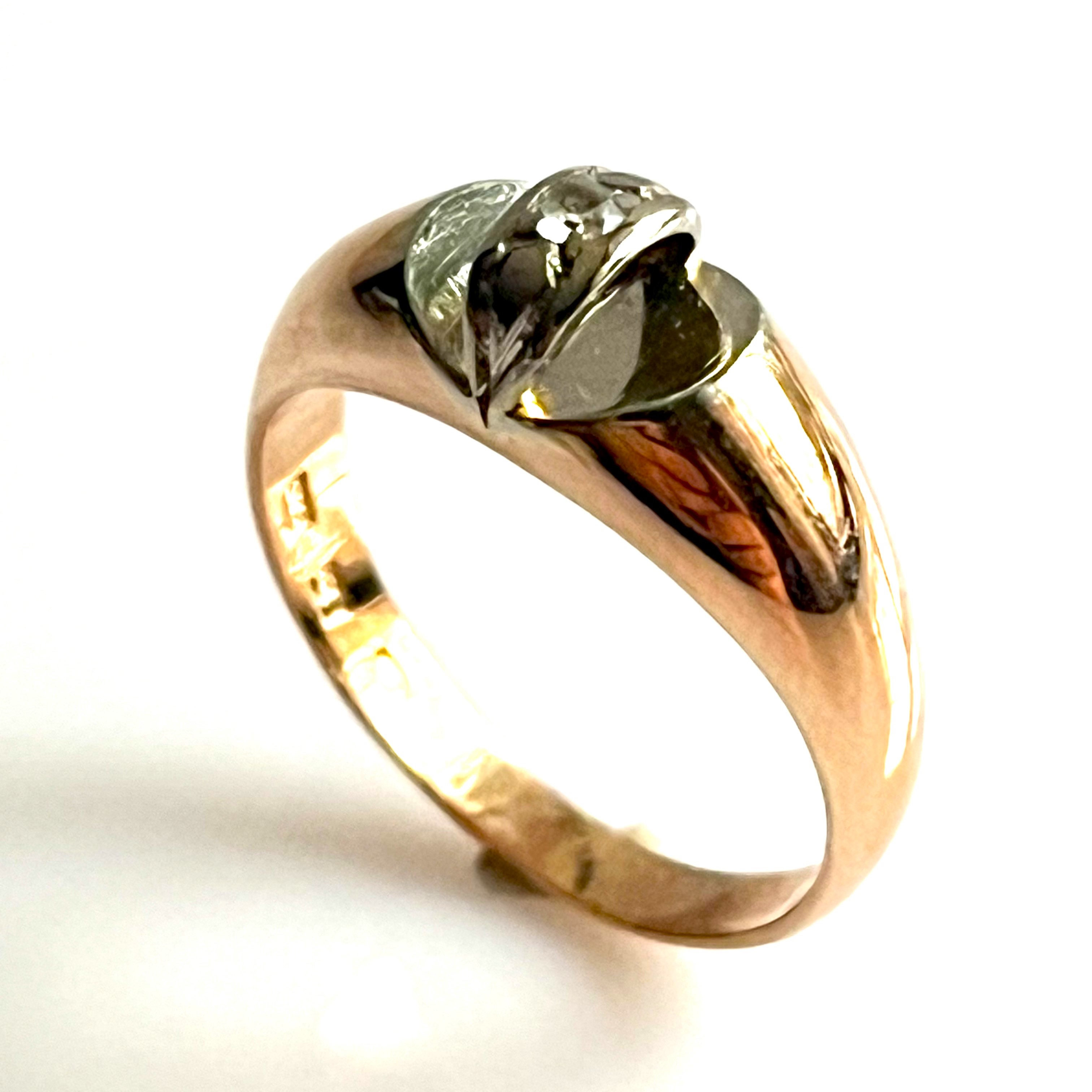 Zlatý prsten ze 14 karátového zlata punc Čejka 2,61 gramů