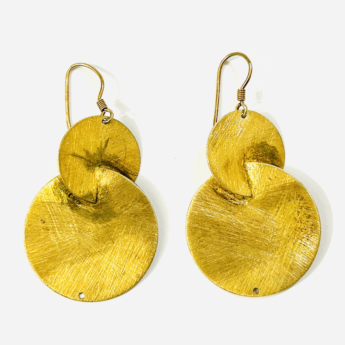 Stříbrné zlacené ateliérové náušnice