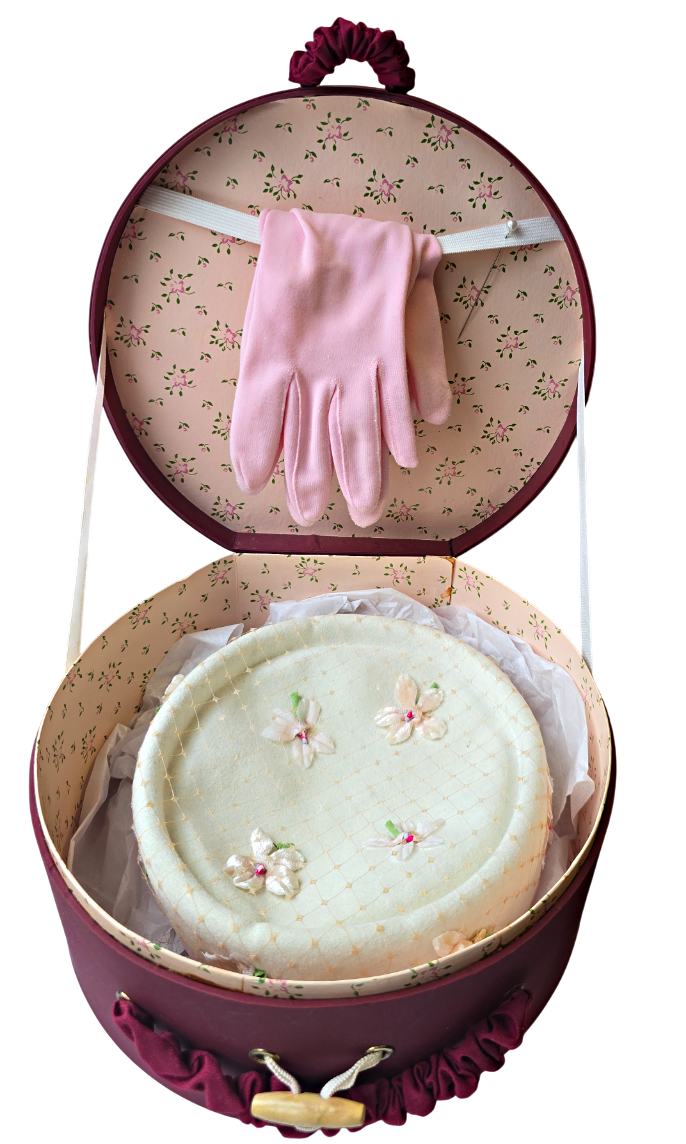 Art Deco set – klobouček a rukavičky v původní euti