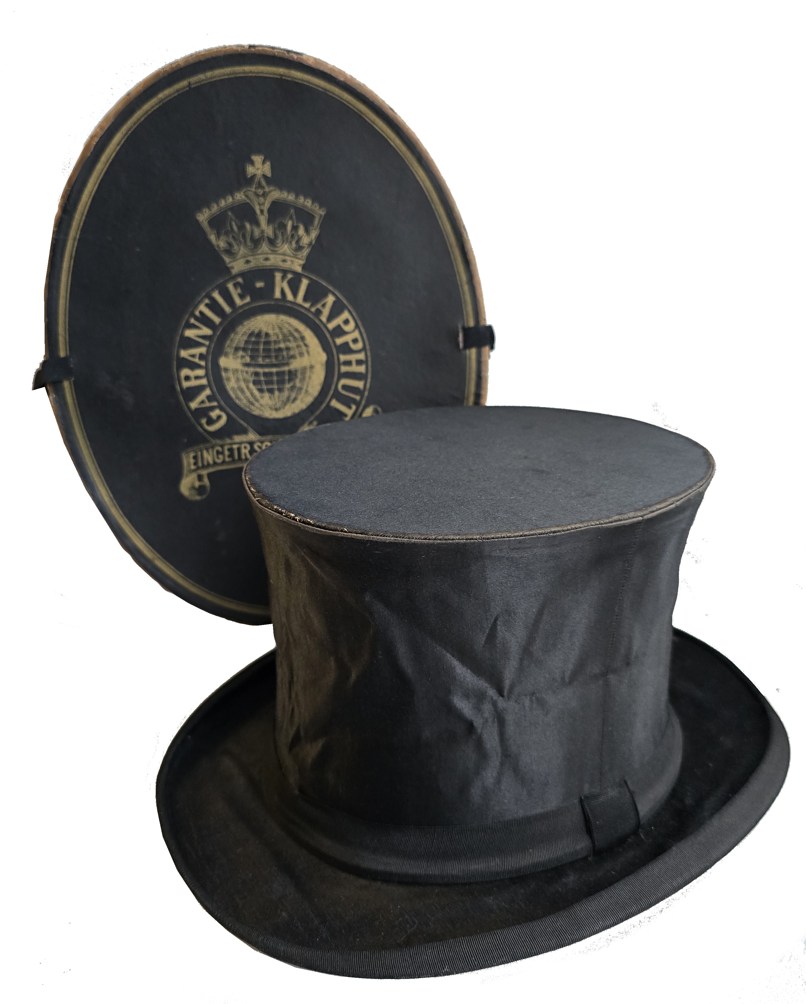 Skládací cylindr „klak“ v původní etui