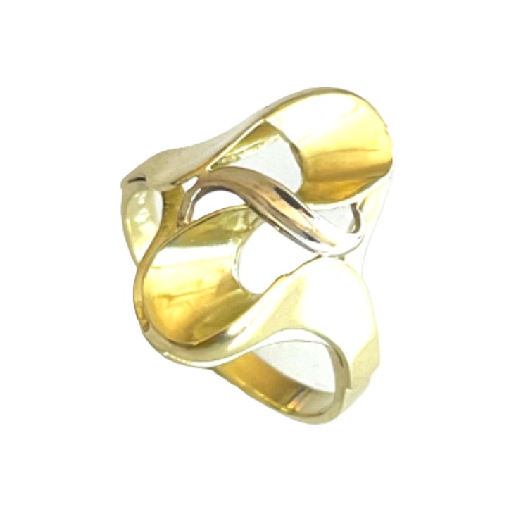 Prsten zlatý žluto-bílé zlato punc Čejka -3,45 gr