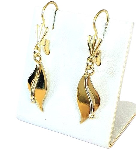 Zlaté náušnice 14 karátů – punc Čejka 2,61 gramů