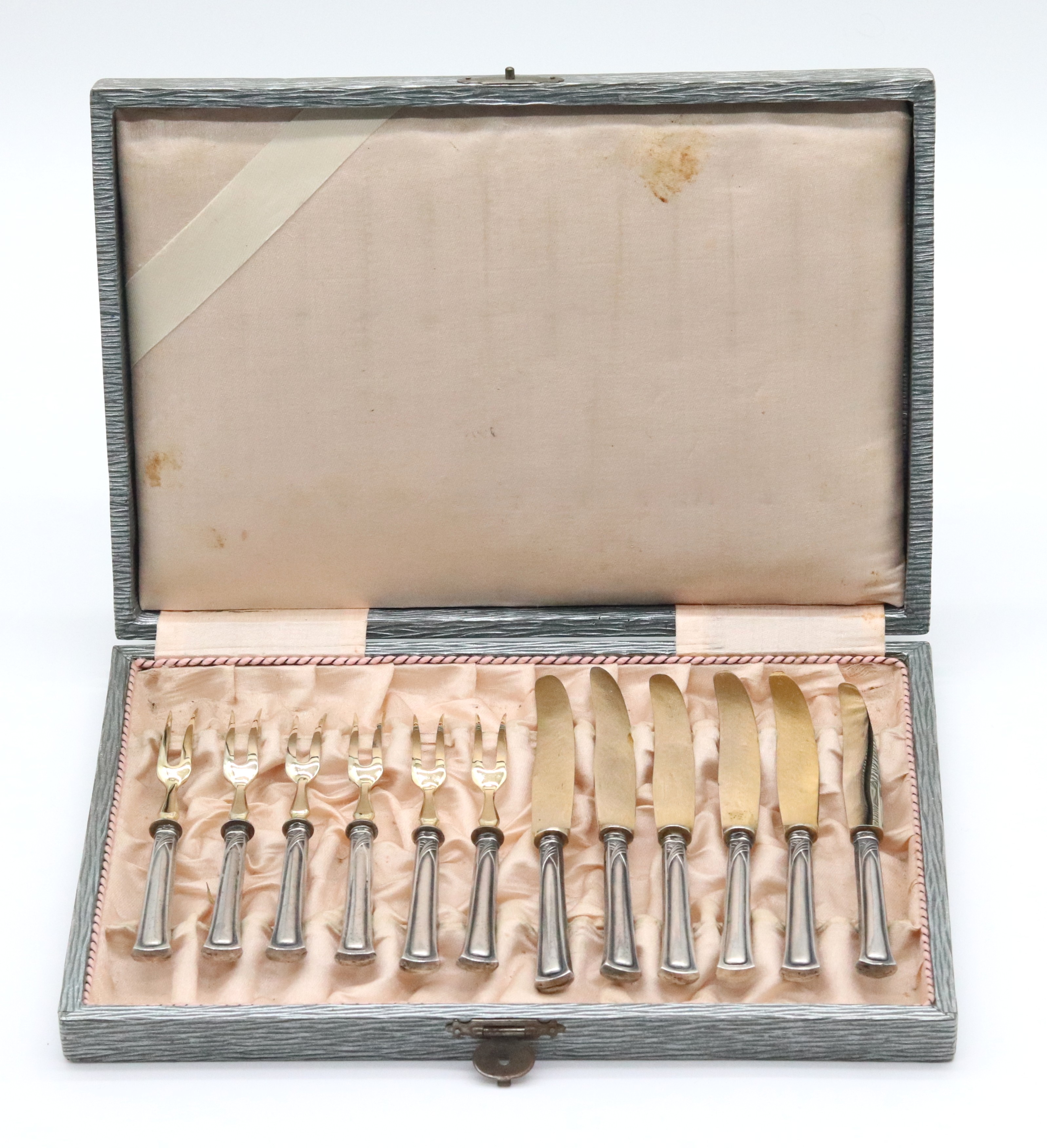 Secesní stříbrný rybí příbor