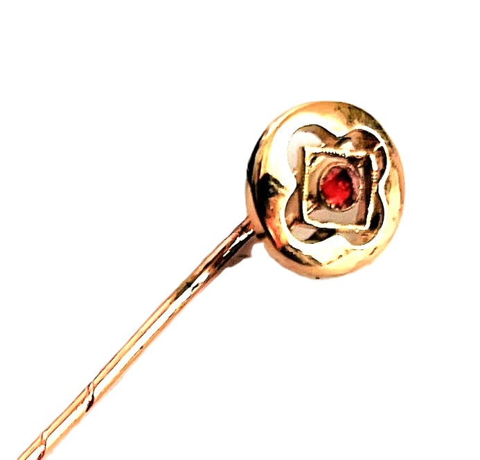 Starožitná zlatá jehlice do kravaty – historický punc Lyra