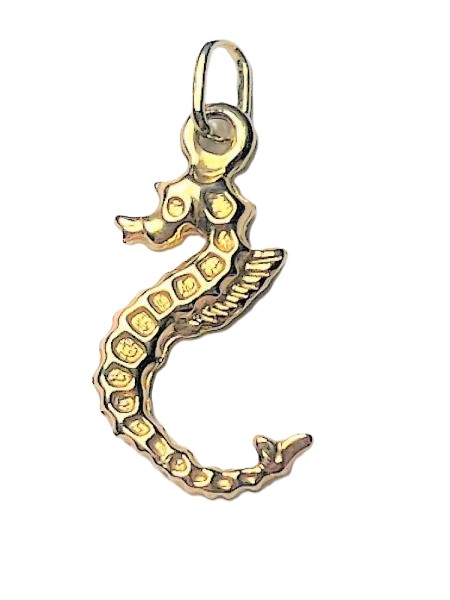 Velký zlatý přívěšek mořský koník = 3 cm