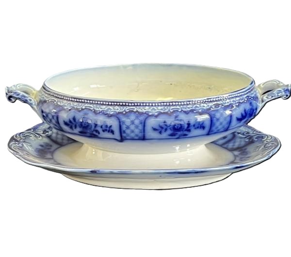 Porcelánová miska s modrým tiskem pod glazurou