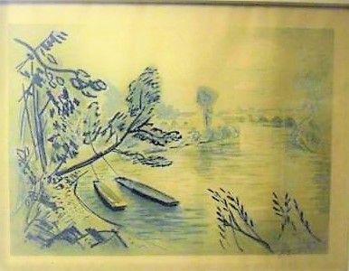 Obraz Jaroslav Grus “Pohled na řeku“ cca 52×41 cm