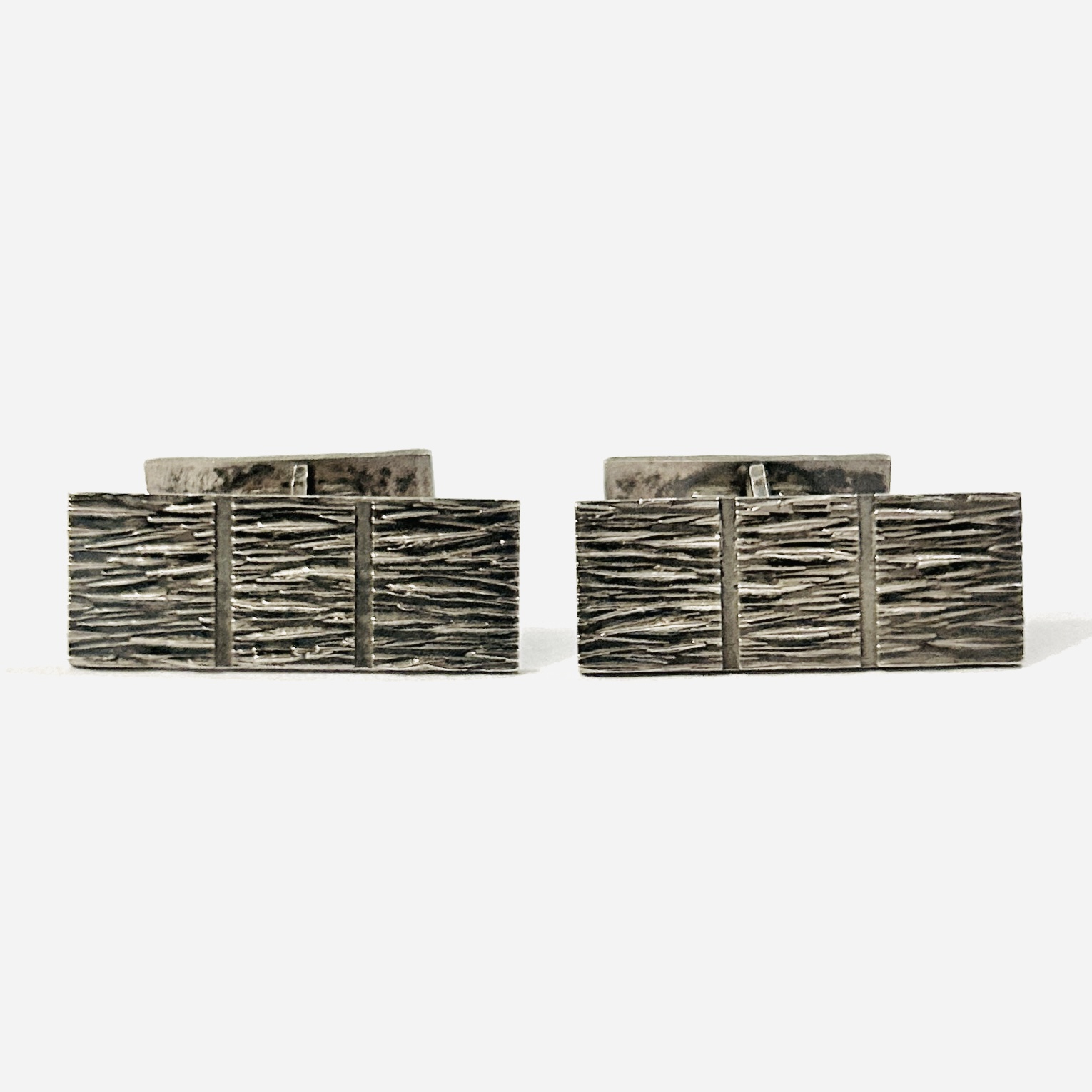 Stříbrné brutalistní manžetové knoflíčky