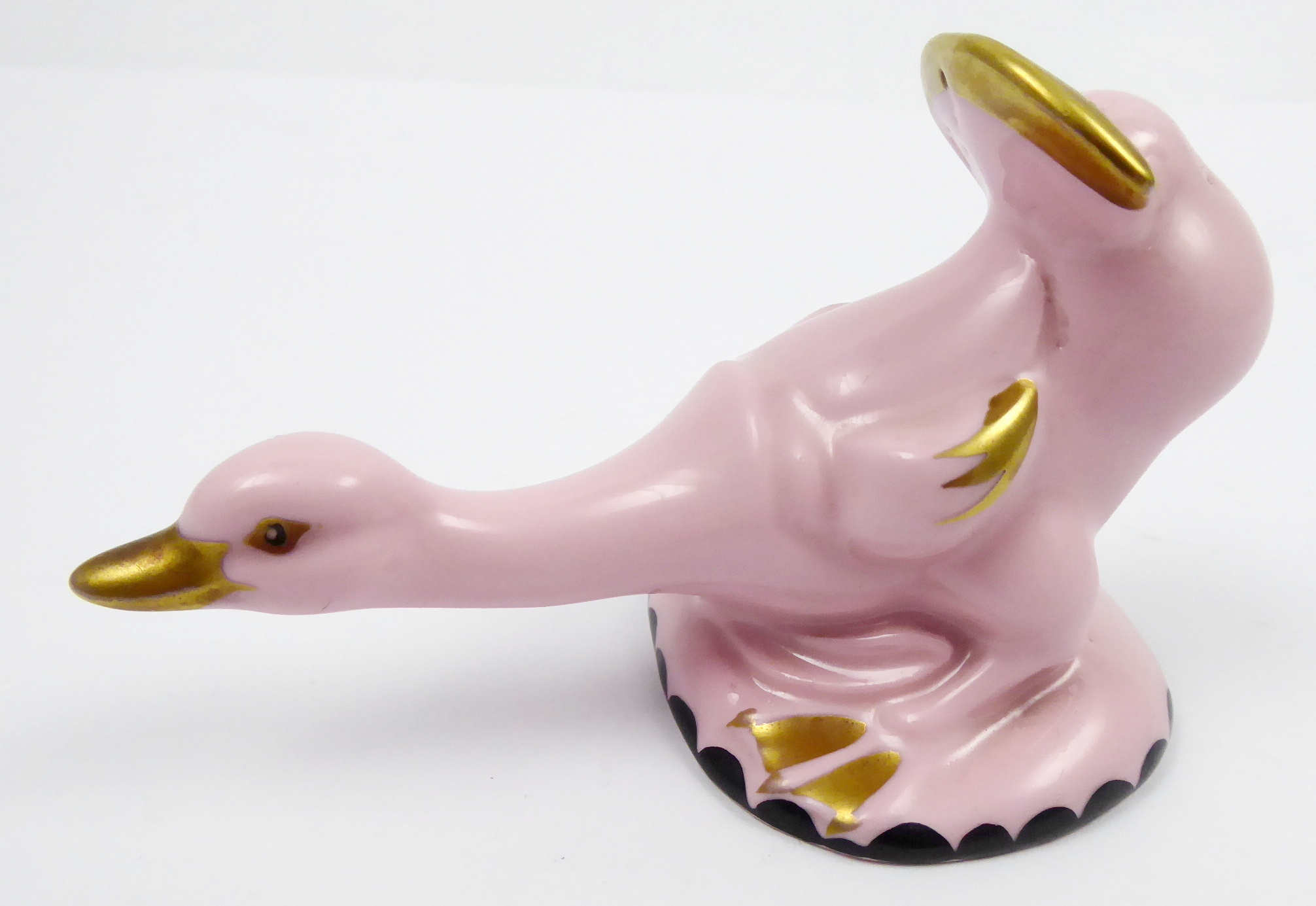 Art deco růžová kachnička – Duca, Ditmar & Urbach