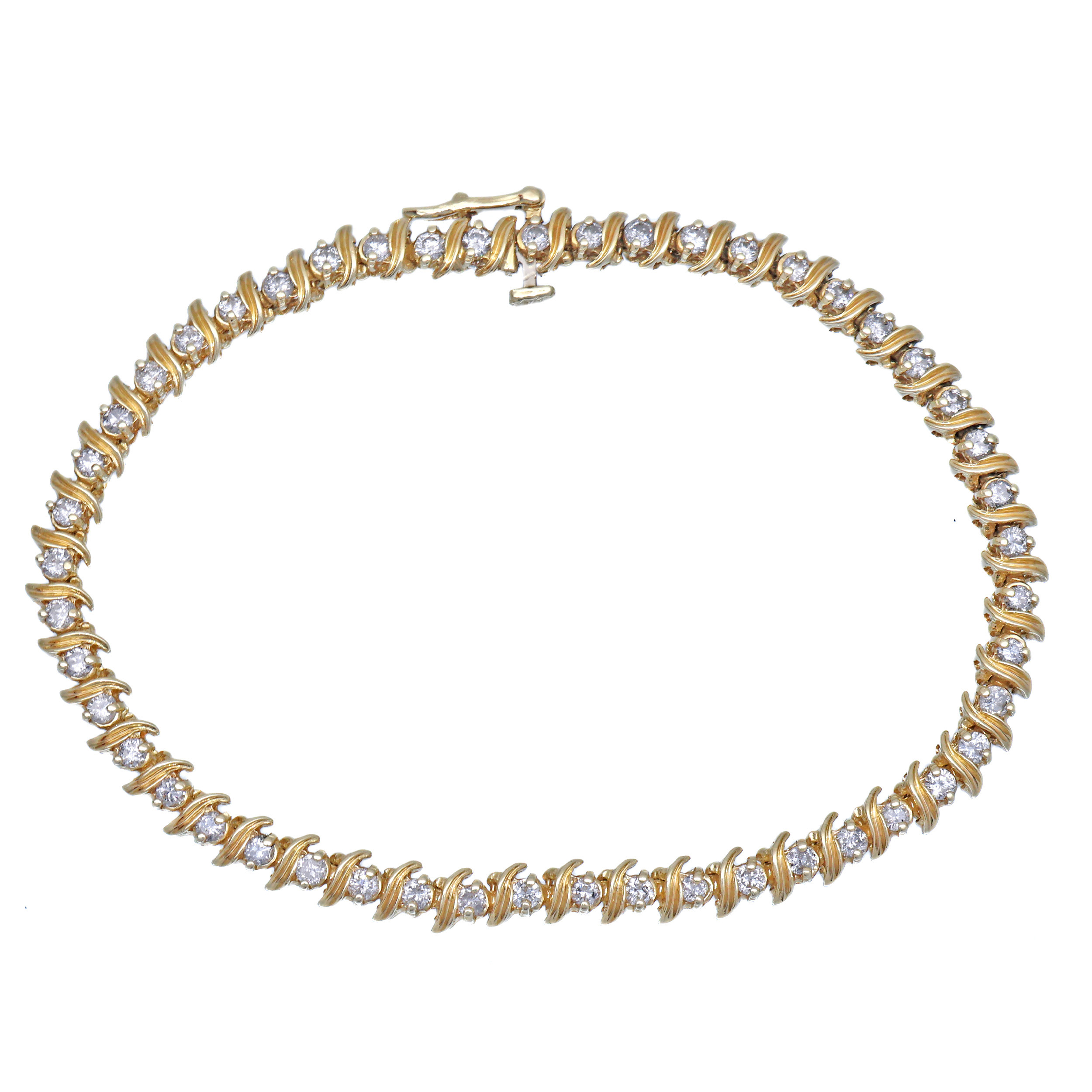 Zlatý náramek s přírodními brilianty 1,70 ct