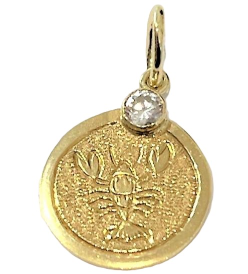 Zlatý přívěšek znamení rak 14 karátů, váha 1,48 gr