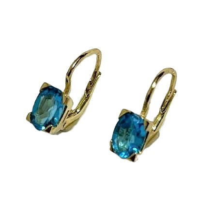 Zlaté náušnice 14 karátů s přírodními topasy