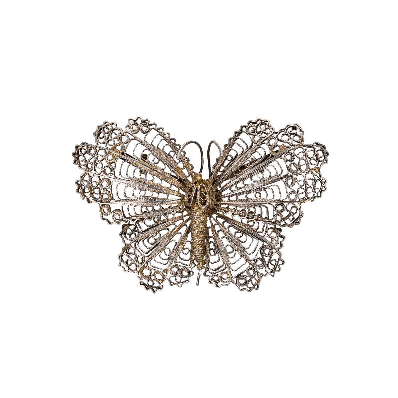 Stříbrný filigránový motýl