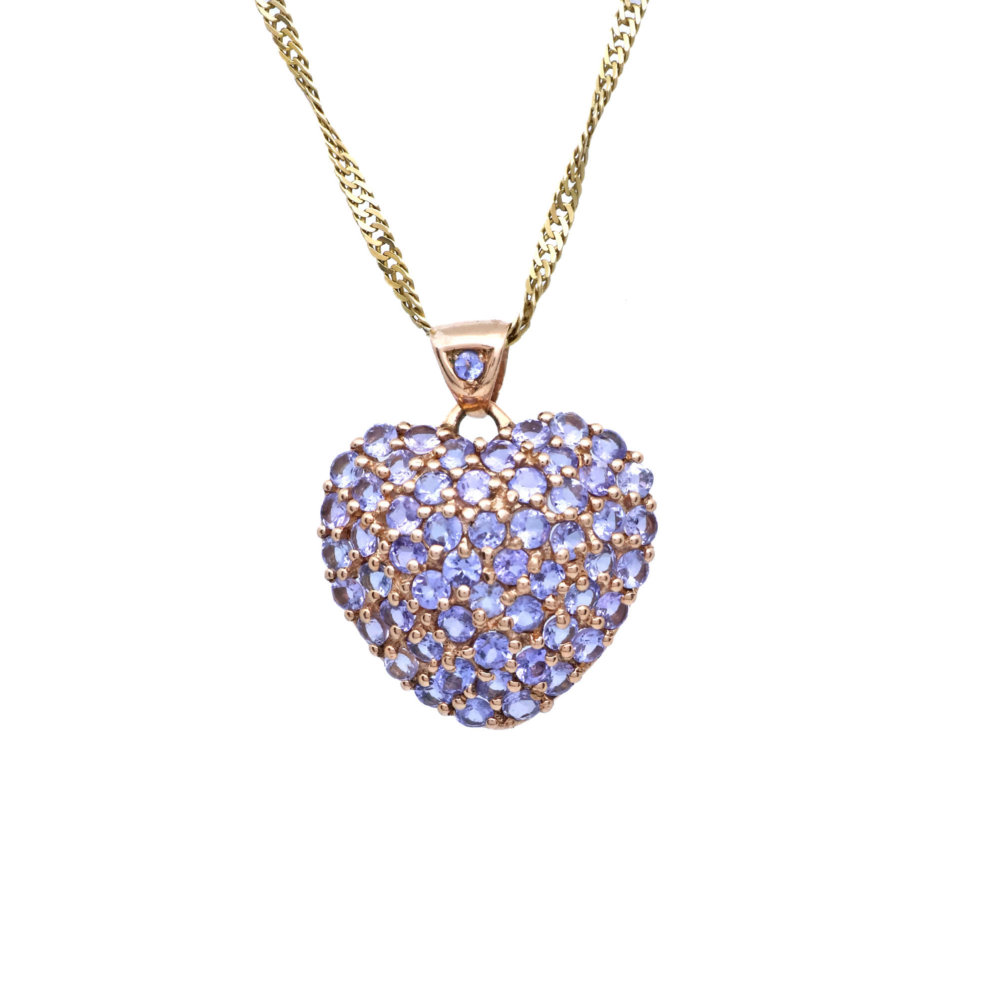 Zlatý přívěsek s přírodními tanzanity