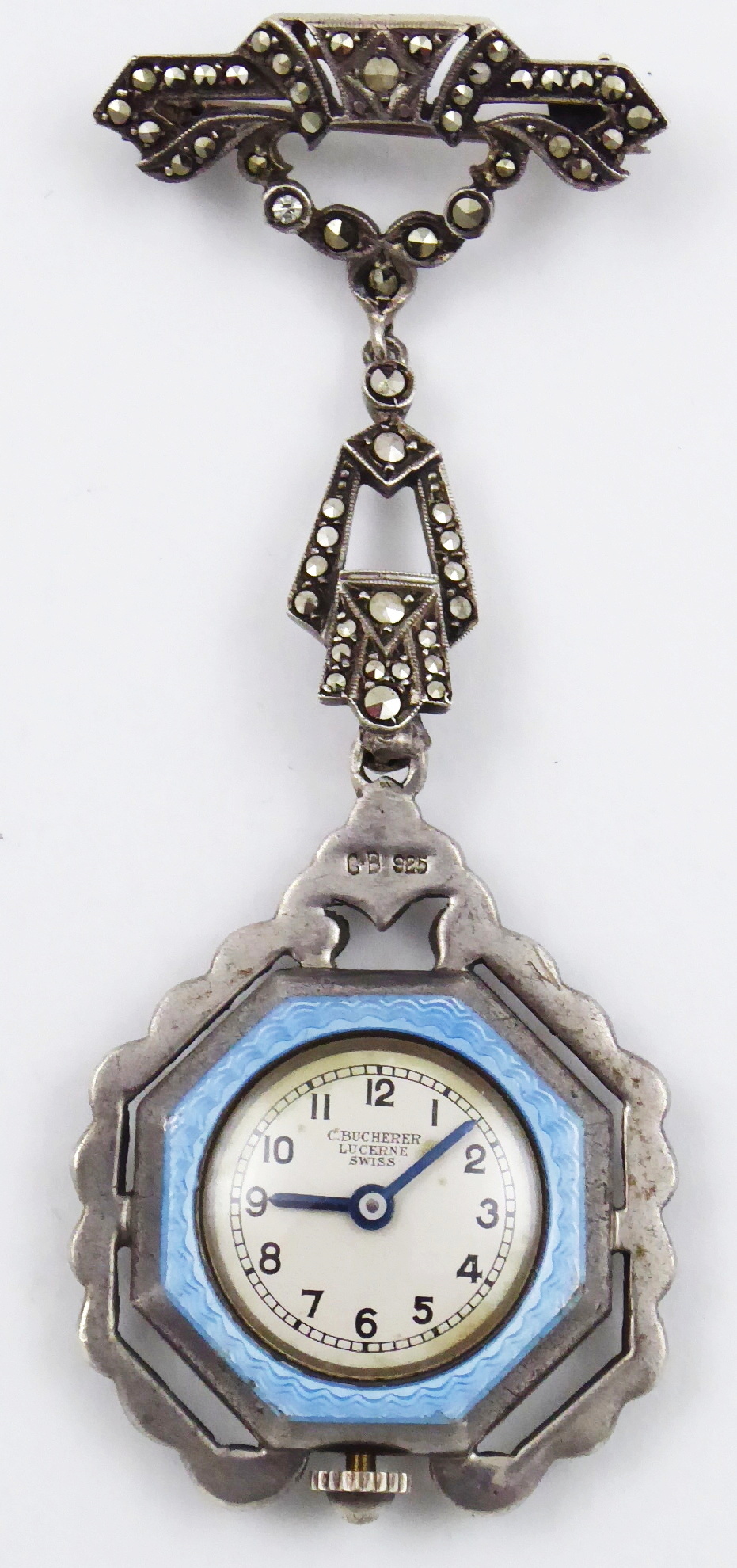 Stříbrné dámské závěsné hodinky – Carl F. Bucherer