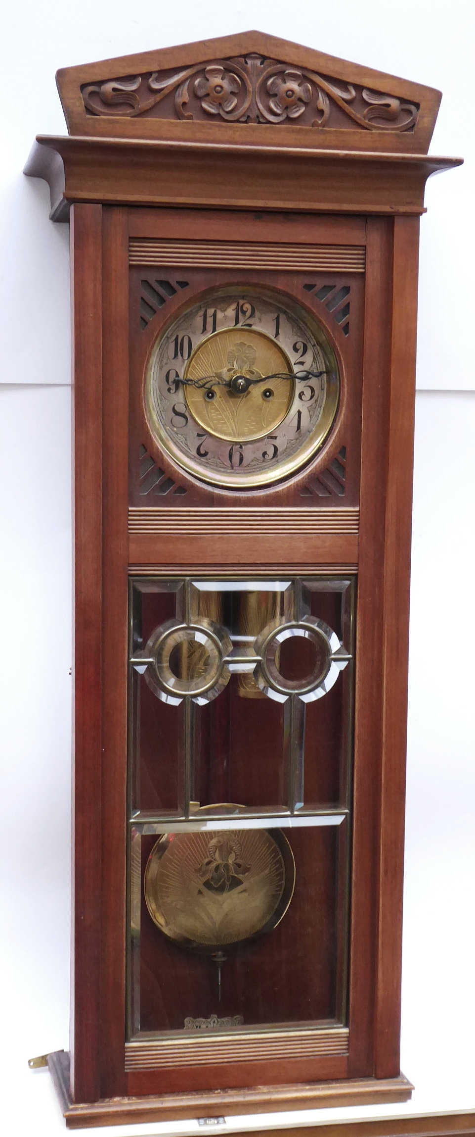 Secesní nástěnné hodiny – Gustav Becker, Freiburg